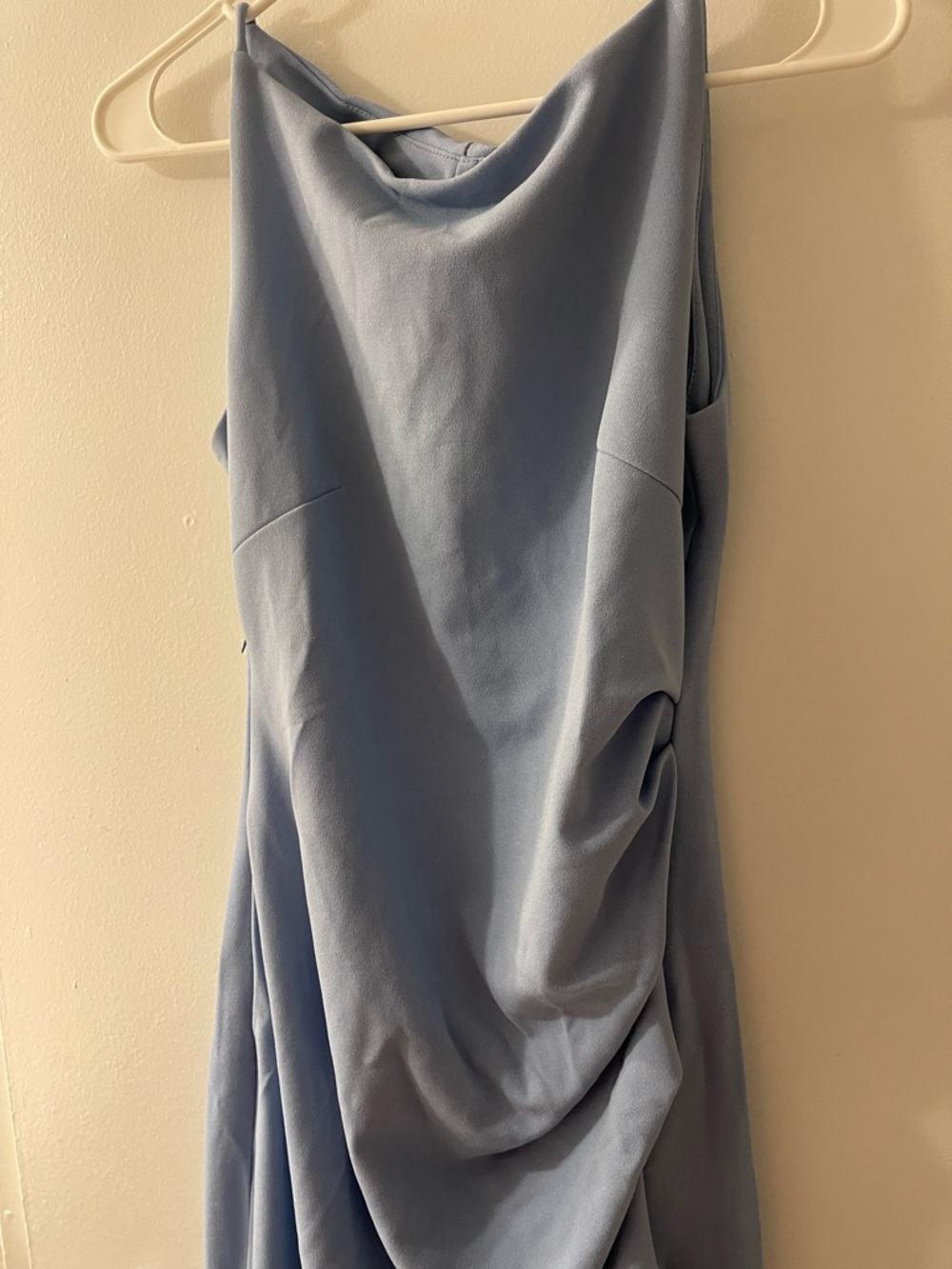 Light Blue Draped Slip Dress - Picture 5 of 7